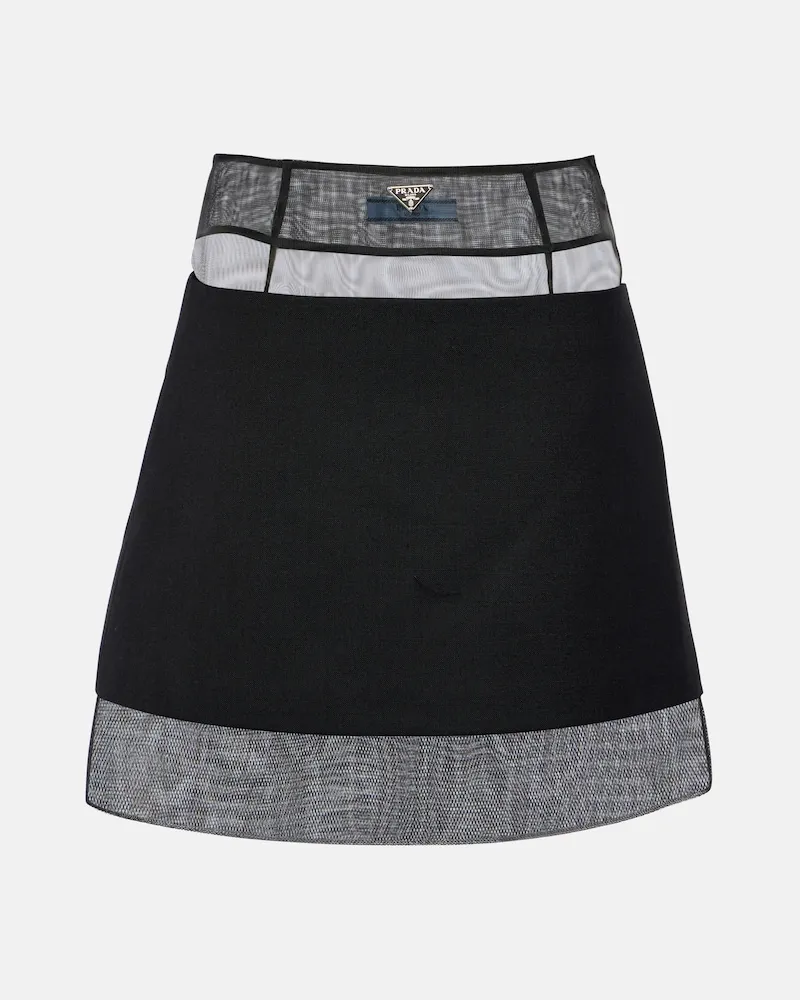 Prada High-Rise-Minirock Schwarz