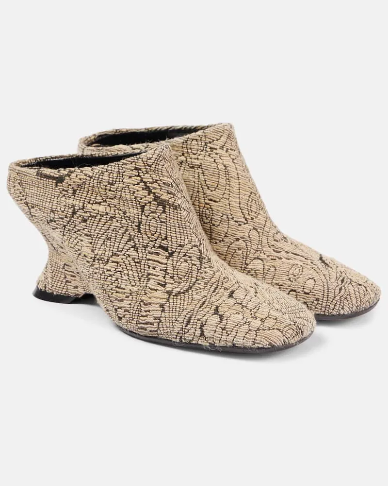 Dries van Noten Wedges aus Jacquard Beige