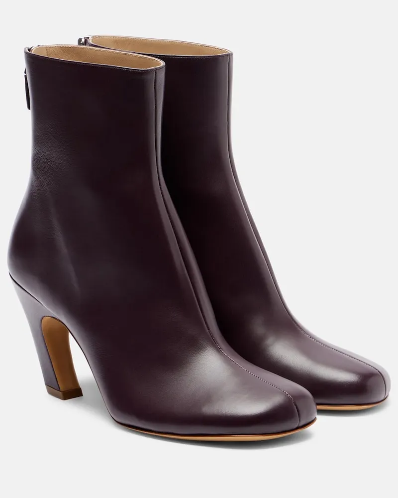 Le Monde Béryl Le Monde Béryl Ankle Boots Mica 80 aus Leder Burgunderrot