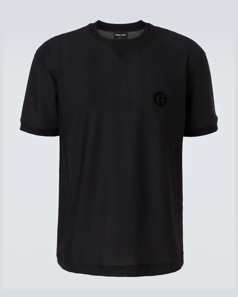 Giorgio Armani T-Shirt aus Baumwoll-Jersey Schwarz