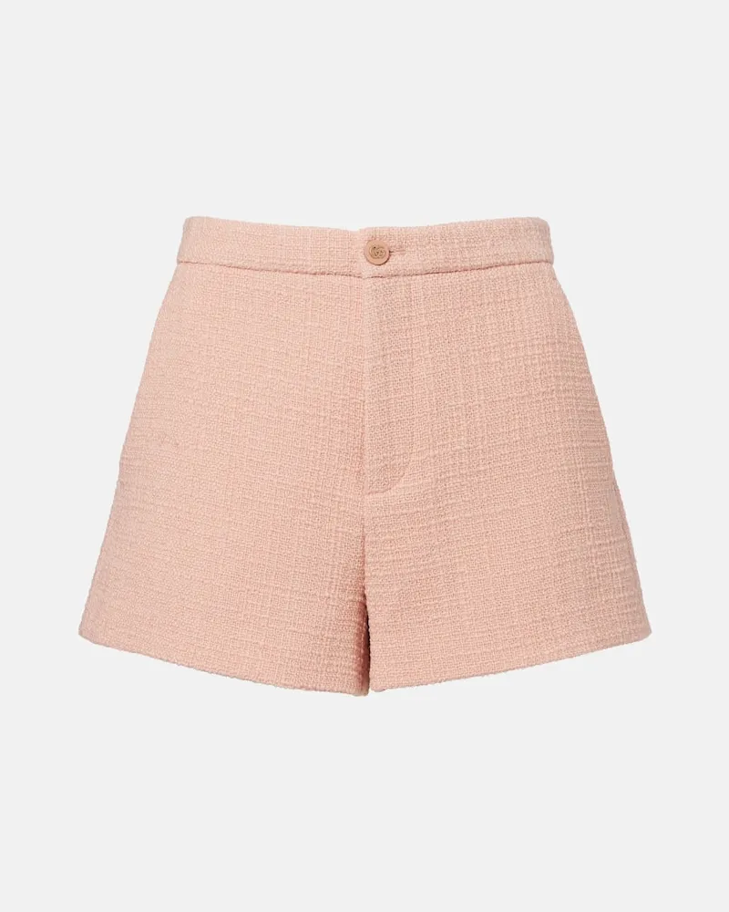 Gucci High-Rise Shorts aus Tweed Pink