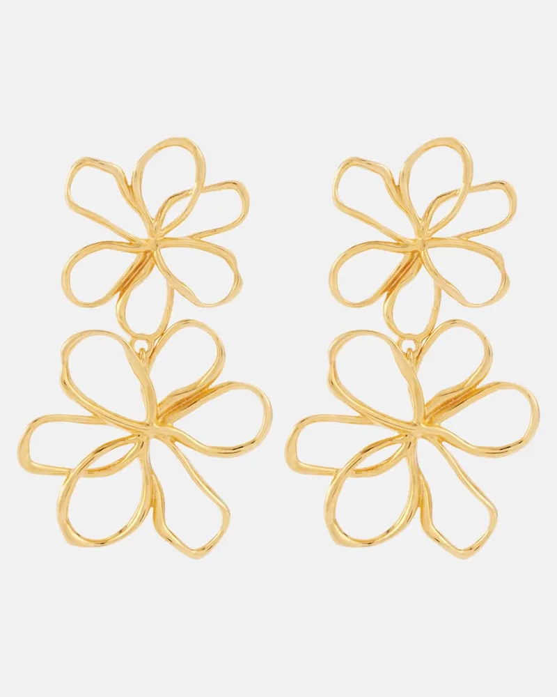 Oscar de la Renta Ohrringe Threaded Flower Gold