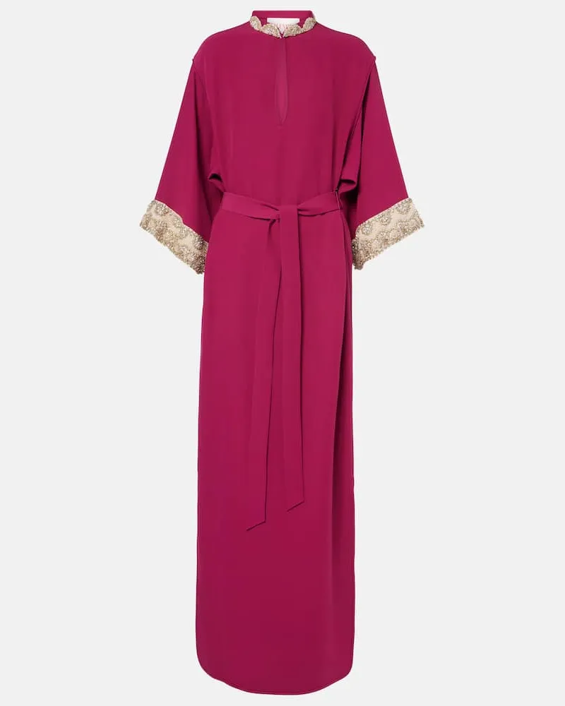 Valentino Garavani Verzierte Robe aus Cady Couture Rosa