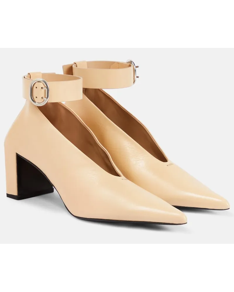 Jil Sander Pumps aus Leder Beige