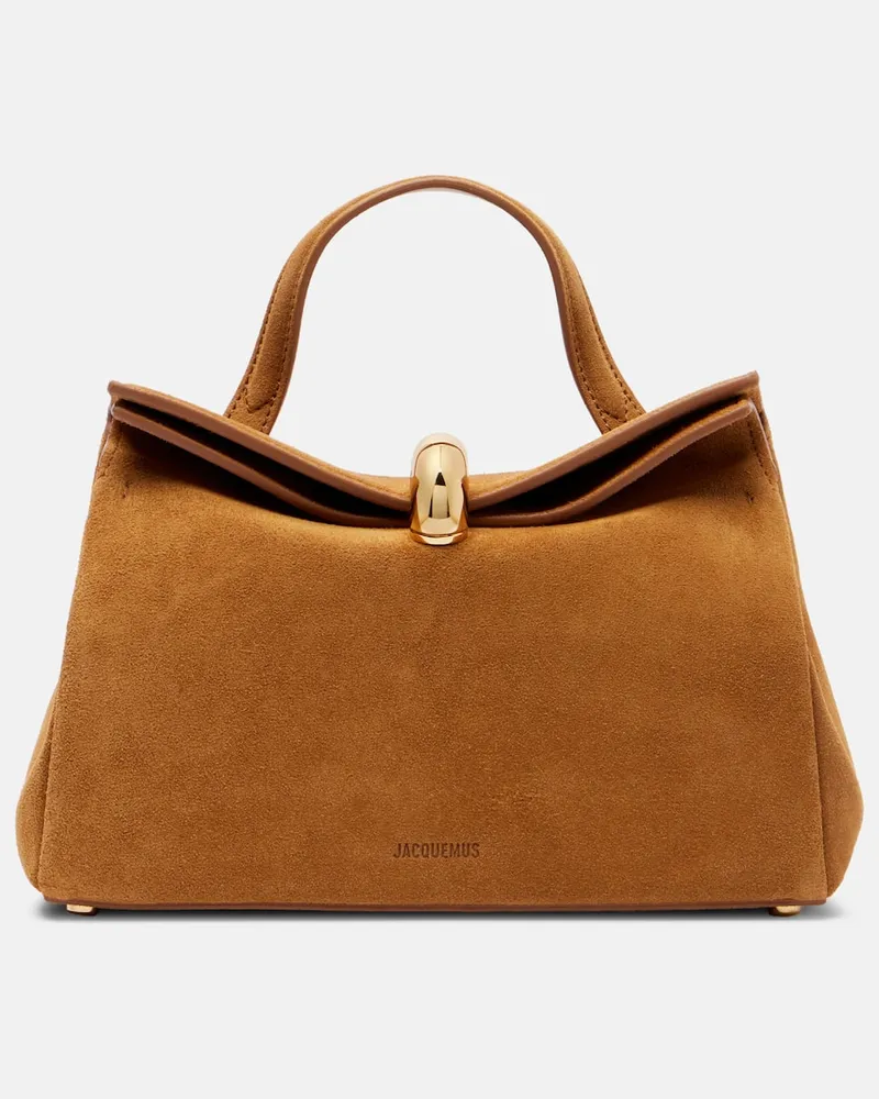 Jacquemus Henkeltasche Valerie Small aus Veloursleder Braun