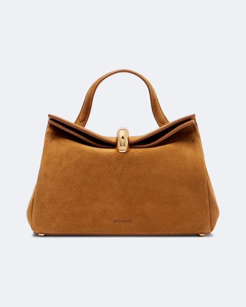 Jacquemus Henkeltasche Valerie Small aus Veloursleder Braun