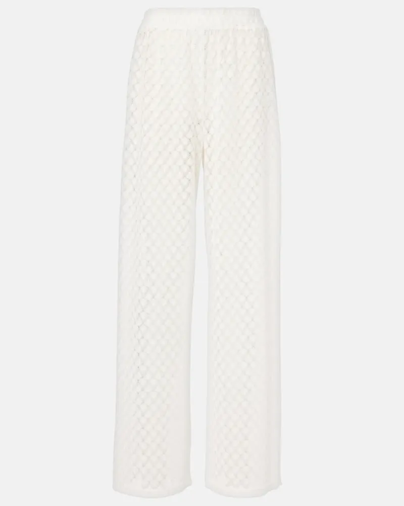 Melissa Odabash High-Rise-Palazzo-Hose Adi Weiß