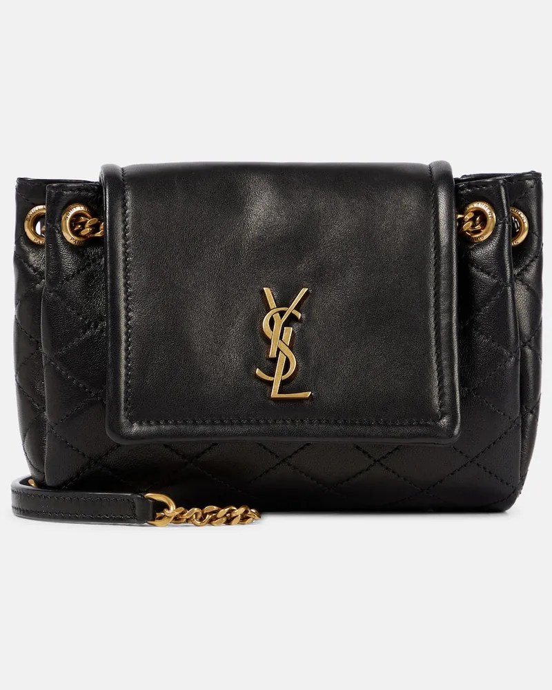 Saint Laurent Schultertasche Nolita Mini aus Leder Schwarz