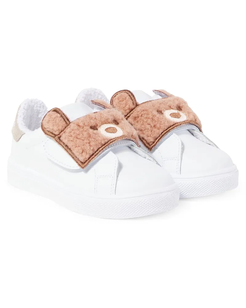 Monnalisa Sneakers Bear aus Leder Weiß