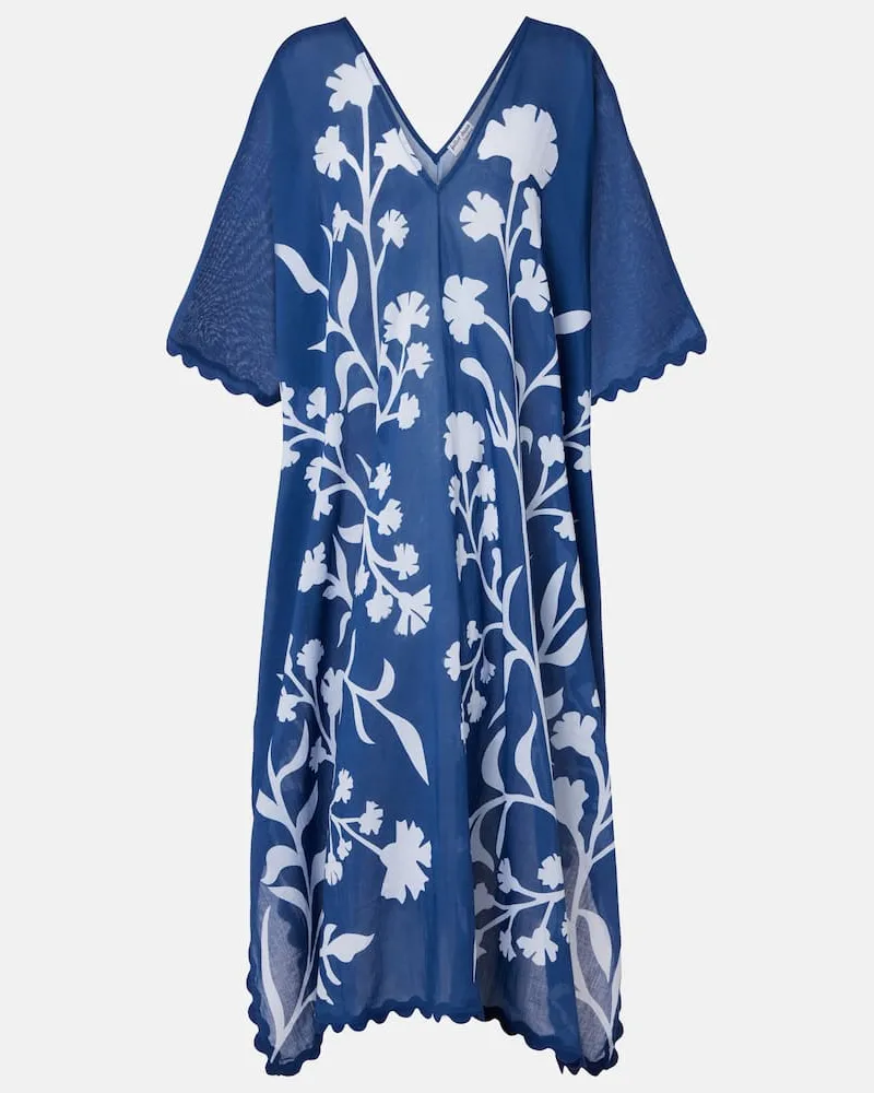 Juliet Dunn Kaftan aus Baumwolle Blau