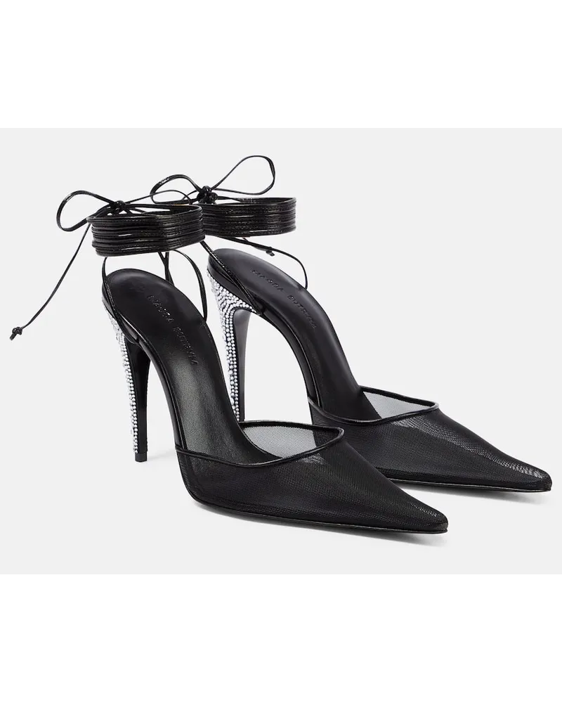 Magda Butrym Pumps aus Mesh und Leder Schwarz