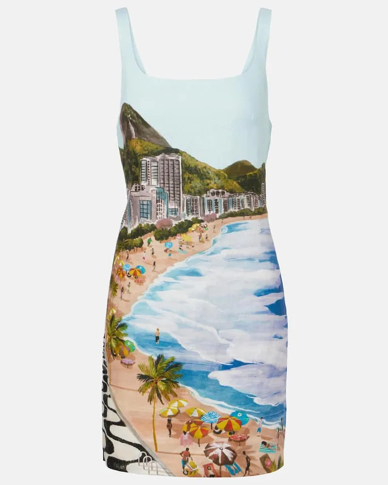 FARM Rio Bedrucktes Minikleid aus Leinen Multicolor