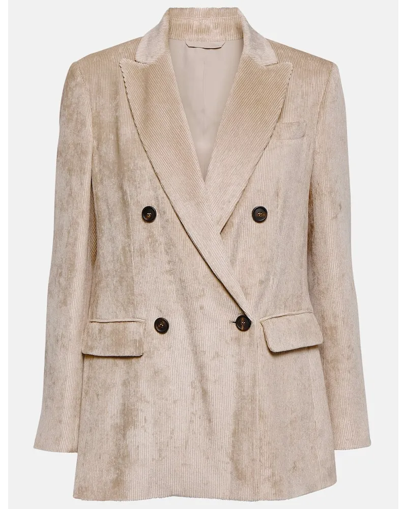 Brunello Cucinelli Blazer aus Cord Beige
