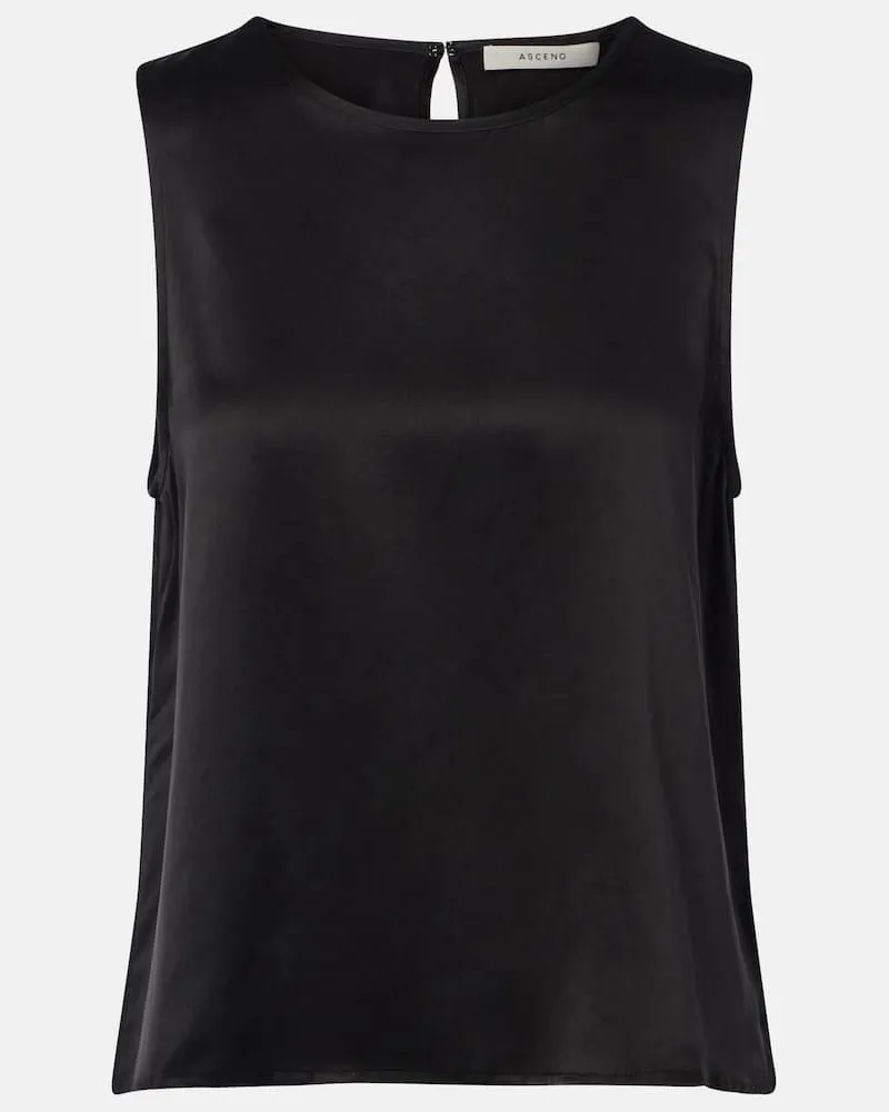 ASCENO Top Sofia aus Seiden-Charmeuse Schwarz