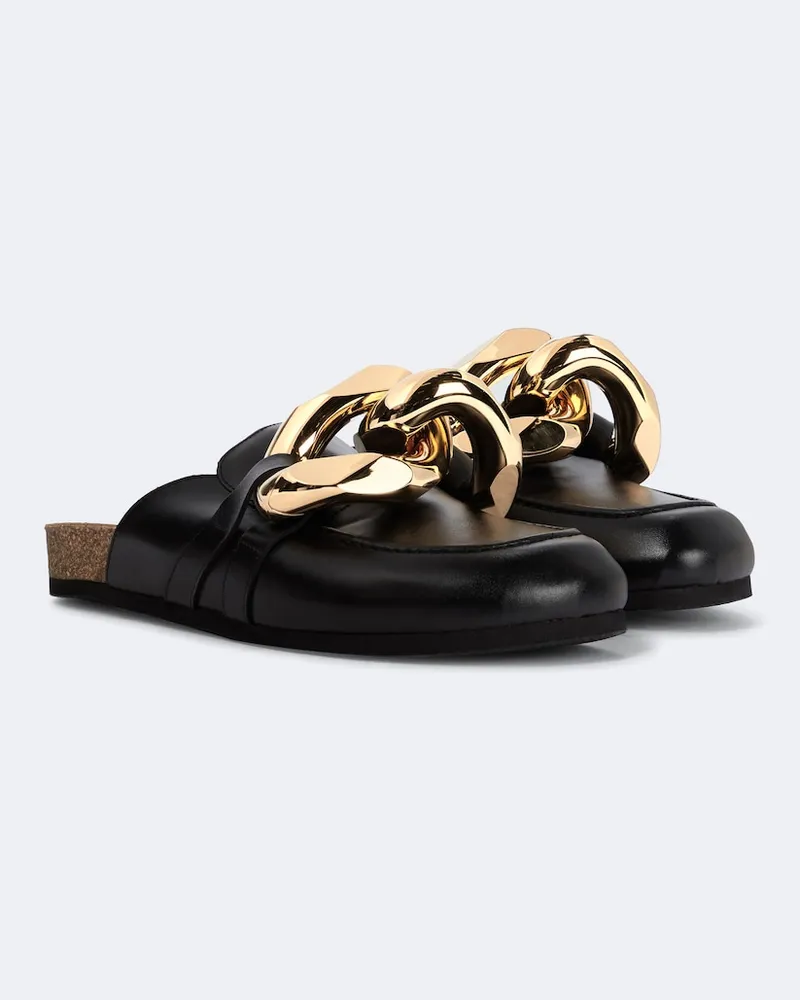 J.W.Anderson Verzierte Slippers aus Leder Schwarz
