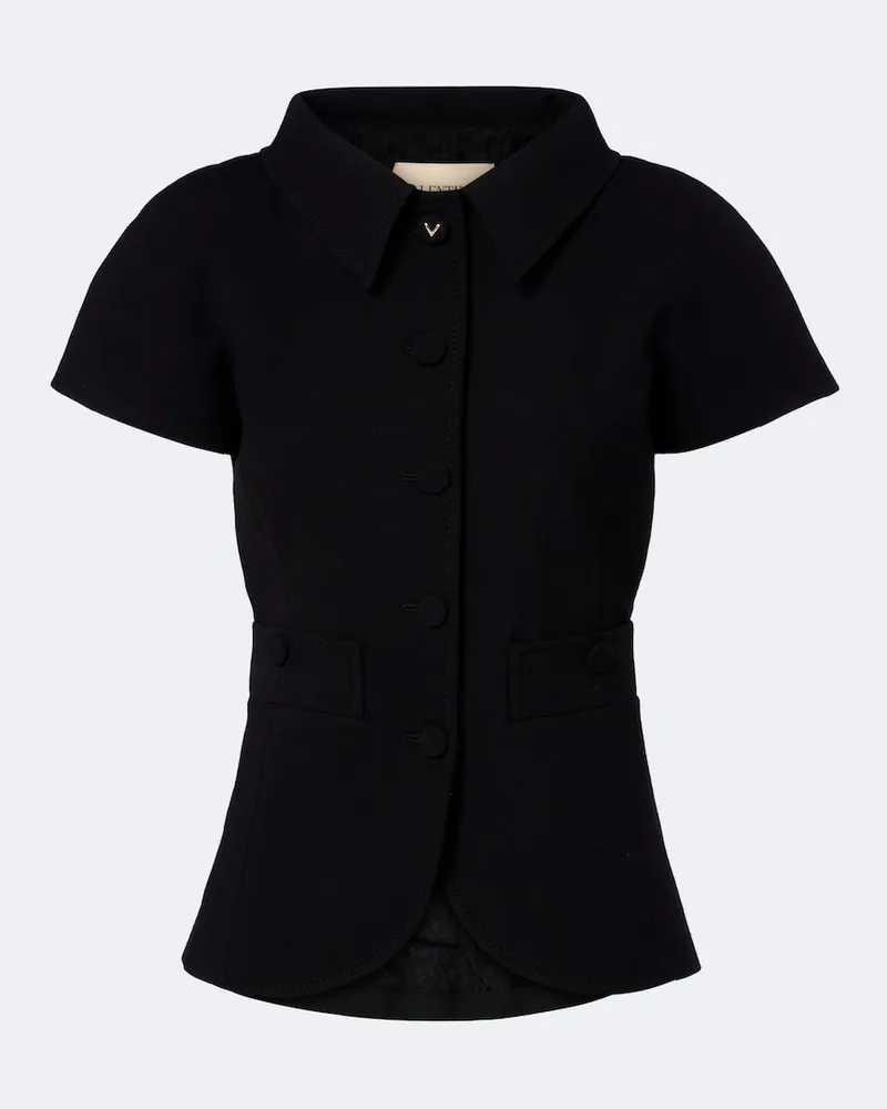 Valentino Garavani Collegejacke aus einem Wollgemisch Schwarz