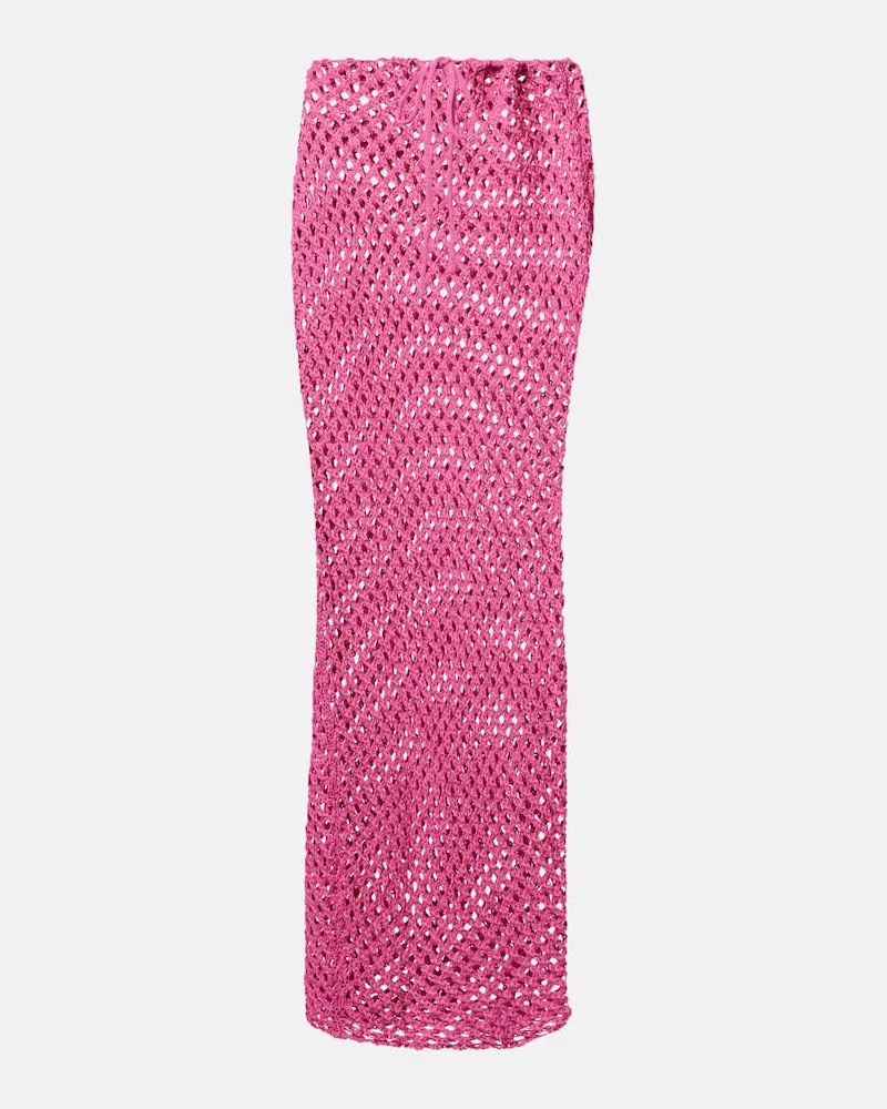 BANANHOT Maxirock Magen aus Häkelstrick Pink