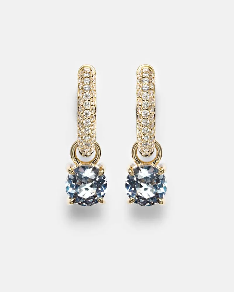 Stone & Strand Ohrringe aus 14kt Gelbgold mit Diamanten und Spinel Gold