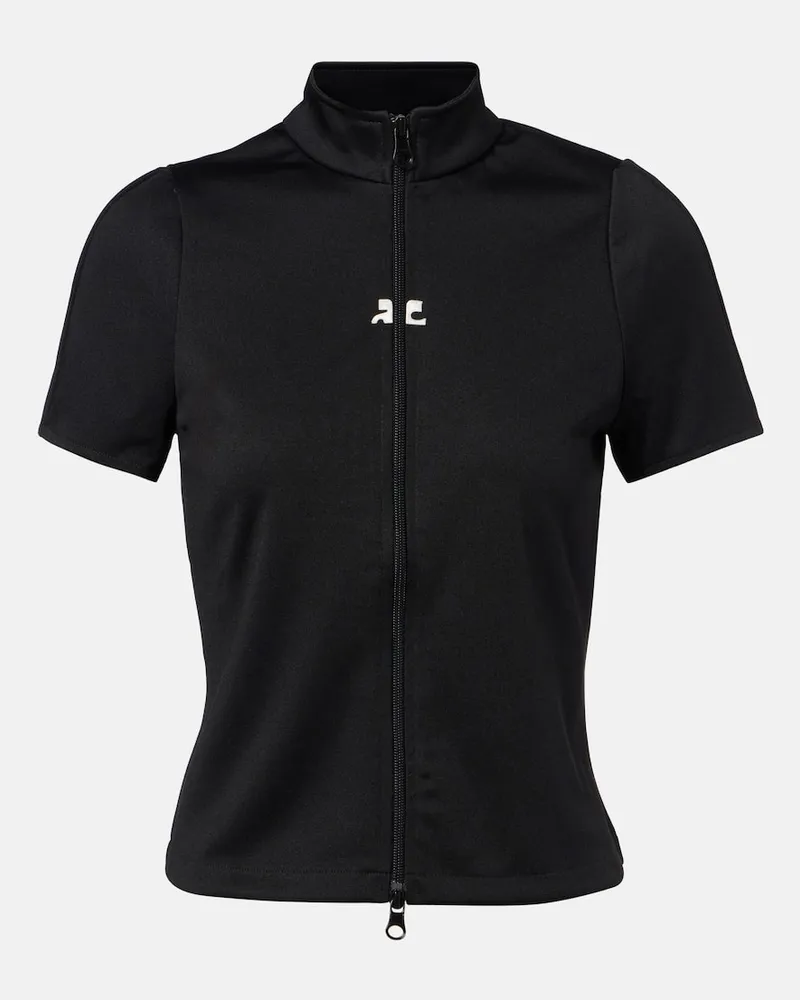 Courrèges Courrèges Top Interlock aus Jersey Schwarz