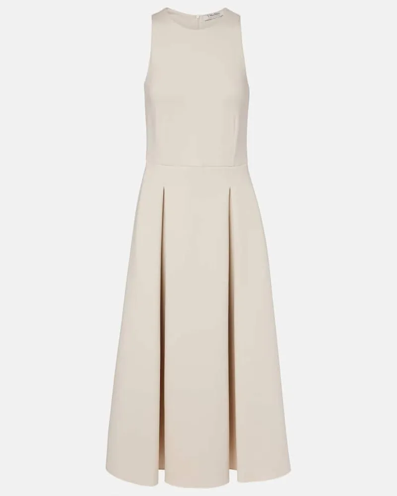 Max Mara Midikleid Cannone aus einem Baumwollgemisch Weiß