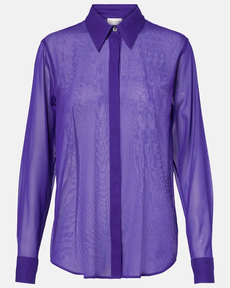 Dries van Noten Hemd aus einem Seidengemisch Lila