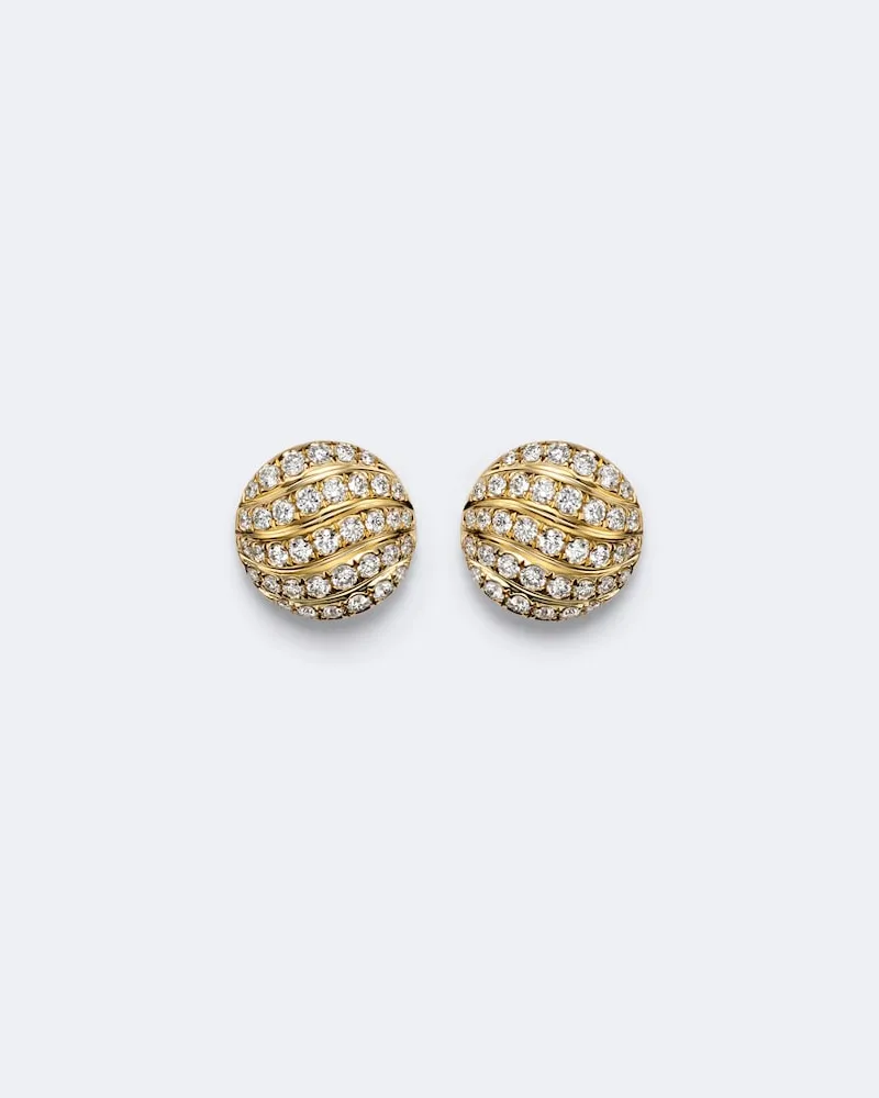 David Yurman Ohrringe Sculpted Cable aus 18kt Gelbgold mit Diamanten Gold