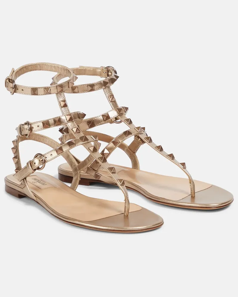 Valentino Garavani Sandalen Rockstud aus Metallic-Leder Metallic