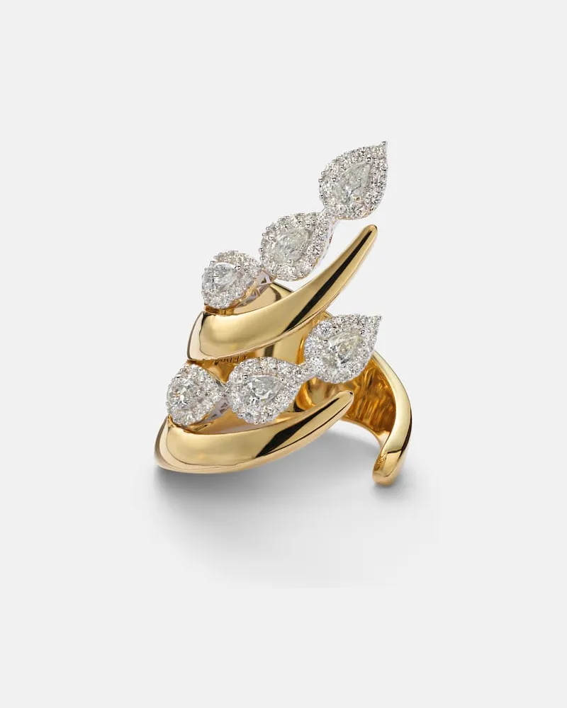 YEPREM Ring Golden Strada aus 18kt Gelb- und Weißgold mit Diamanten Silber