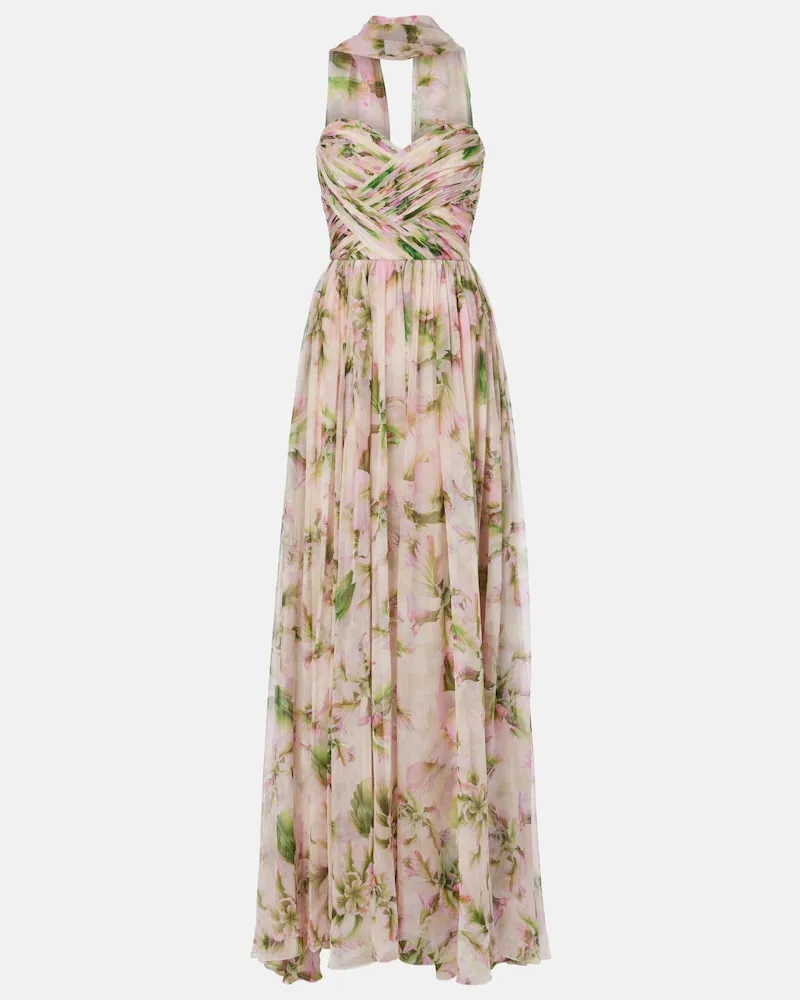 Monique Lhuillier Robe aus Seidenchiffon Multicolor