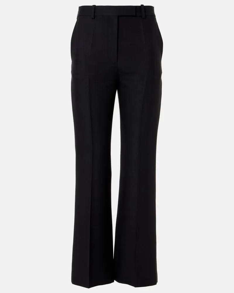 Loro Piana Gerade Hose Nash aus Wolle und Seide Schwarz