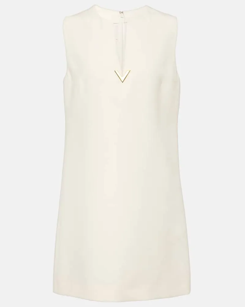 Valentino Garavani Minikleid VGold aus Crepe Couture Weiß