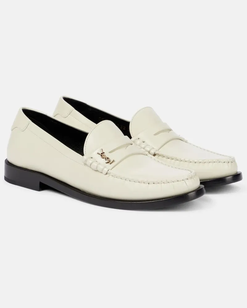 Saint Laurent Loafers Le Loafer aus Leder Weiß