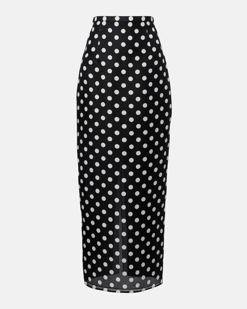 KHAITE High-Rise-Maxirock Winton aus Seide Schwarz