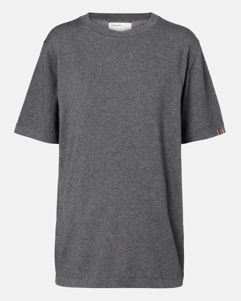 extreme cashmere T-Shirt James aus Baumwolle und Kaschmir Grau