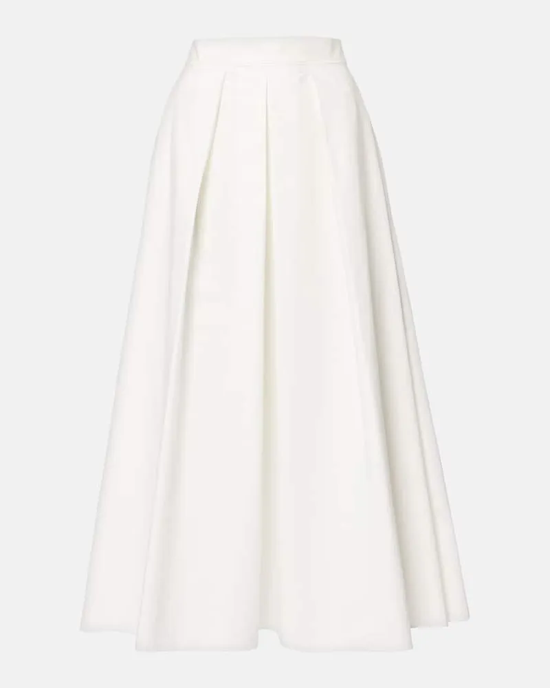 Elie Saab Midirock aus Baumwollpopeline Weiß
