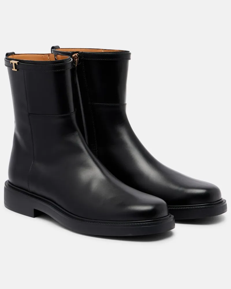 TOD'S Ankle Boots aus Leder Schwarz