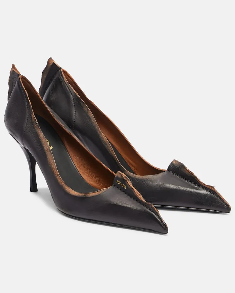 Prada Pumps Antiqued 55 aus Leder Schwarz