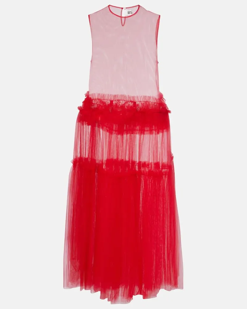 Noir Kei Ninomiya Maxikleid aus Tüll Rot