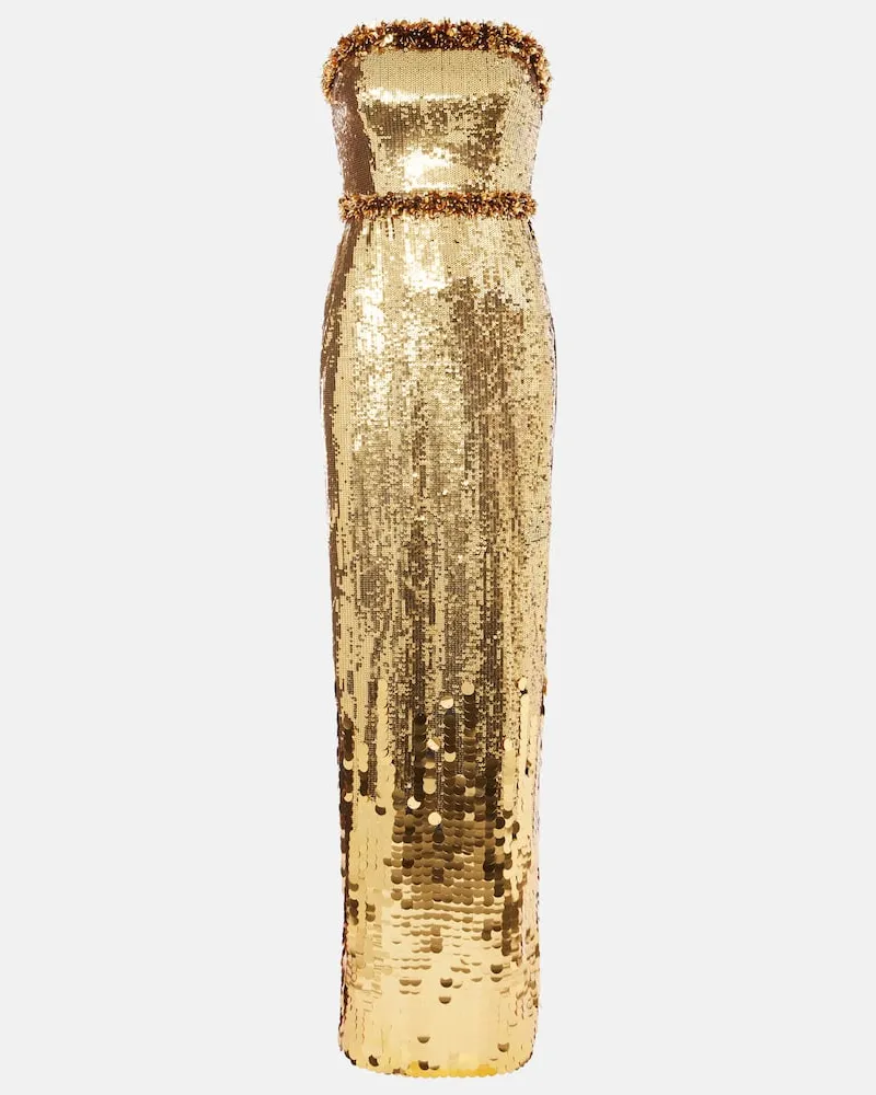 Rebecca Vallance Robe Golden Hour mit Pailletten Gold