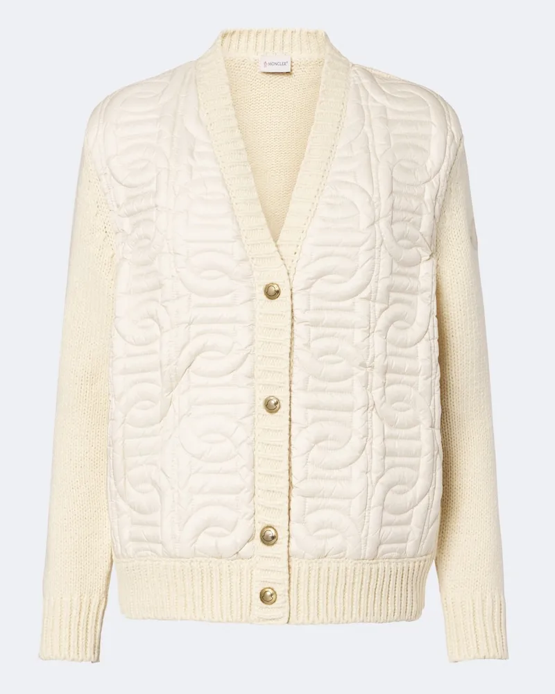 Moncler Daunenjacke mit Strick Beige