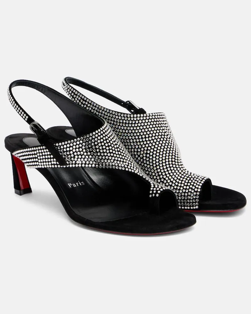 Christian Louboutin Sandalen Viva Condora 55 aus Veloursleder Schwarz