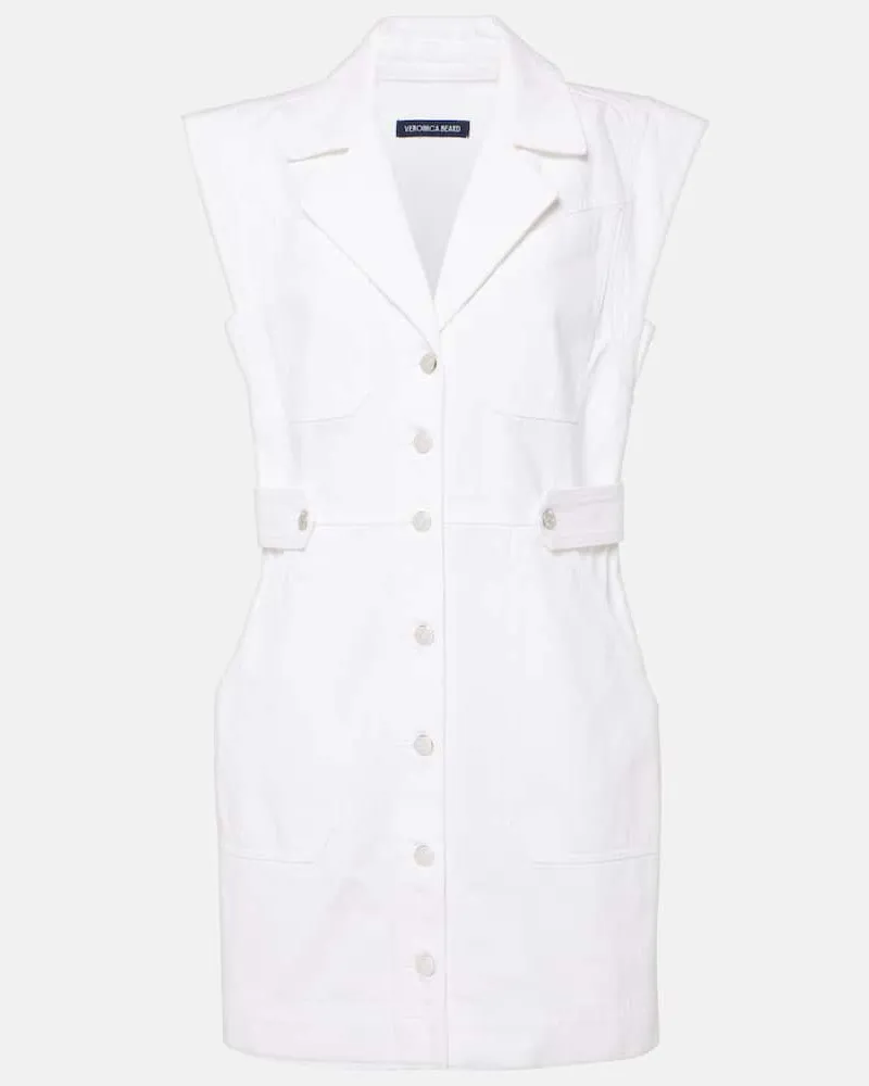 Veronica Beard Hemdblusenkleid Jax aus Denim Weiß
