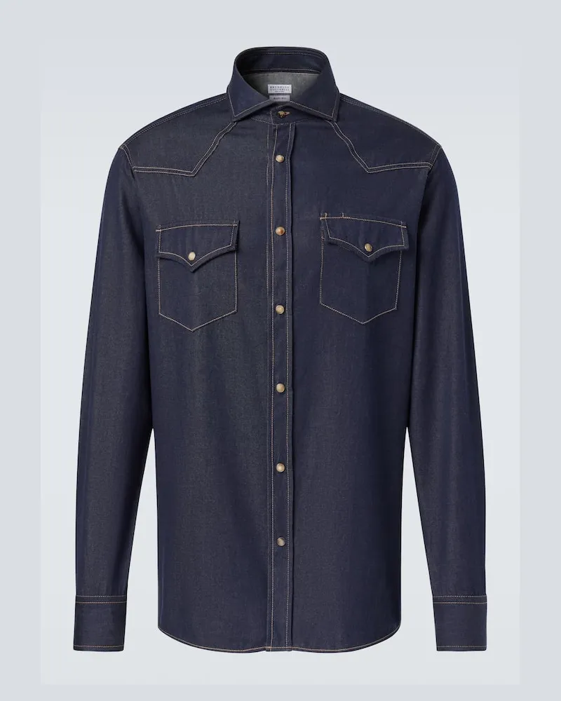 Brunello Cucinelli Jeanshemd Blau