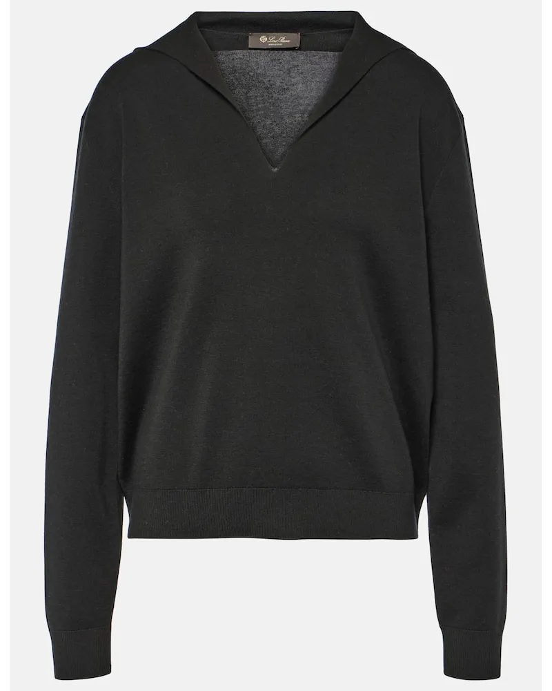 Loro Piana Pullover aus Seide und Baumwolle Schwarz