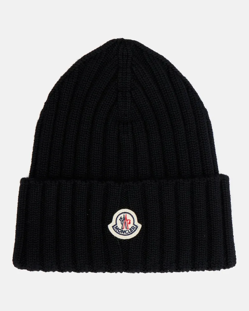 Moncler Mütze aus Schurwolle Schwarz