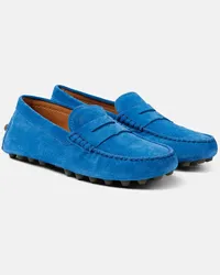 TOD'S Mokassins Gommino Bubble aus Veloursleder Blau