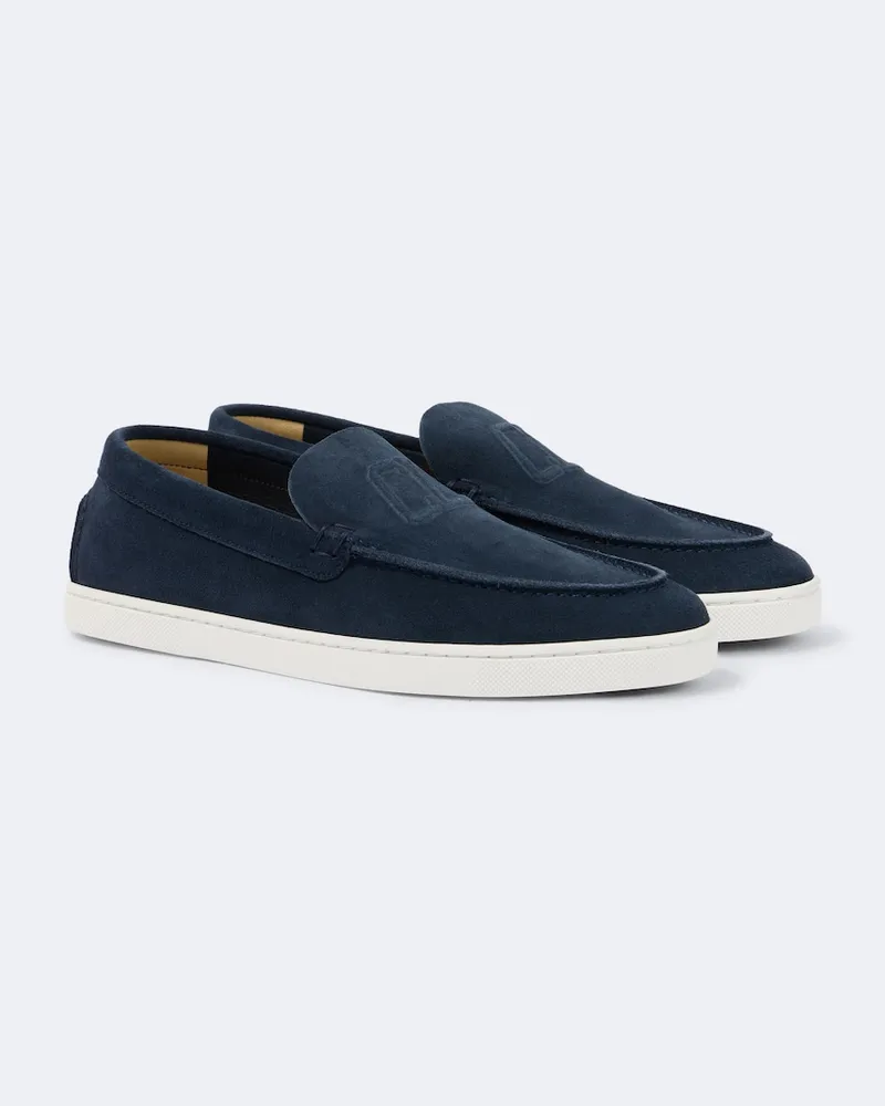 Christian Louboutin Slip-Ons Varsiboat aus Veloursleder Blau