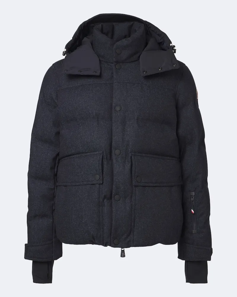 Moncler Skijacke Servance aus Schurwolle Blau