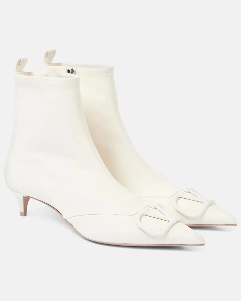 Valentino Garavani Ankle Boots VLogo Signature 40 aus Leder Weiß