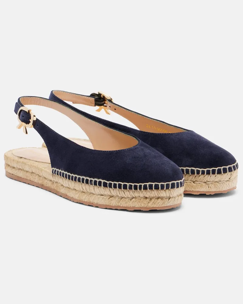 Gianvito Rossi Espadrilles Paz aus Veloursleder Blau
